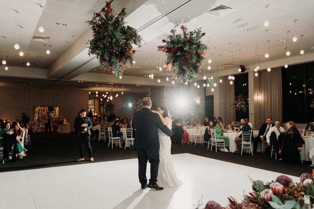 Hanging Arrangements at Marnong Estate made with native flowers