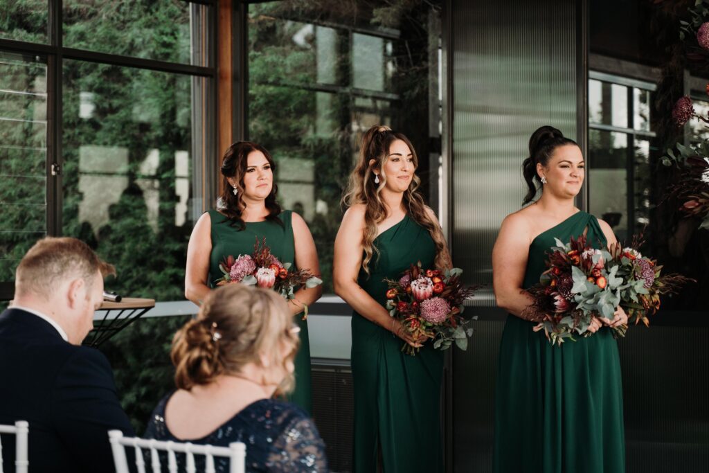 Bridesmaids bouquet's with bright native flowers