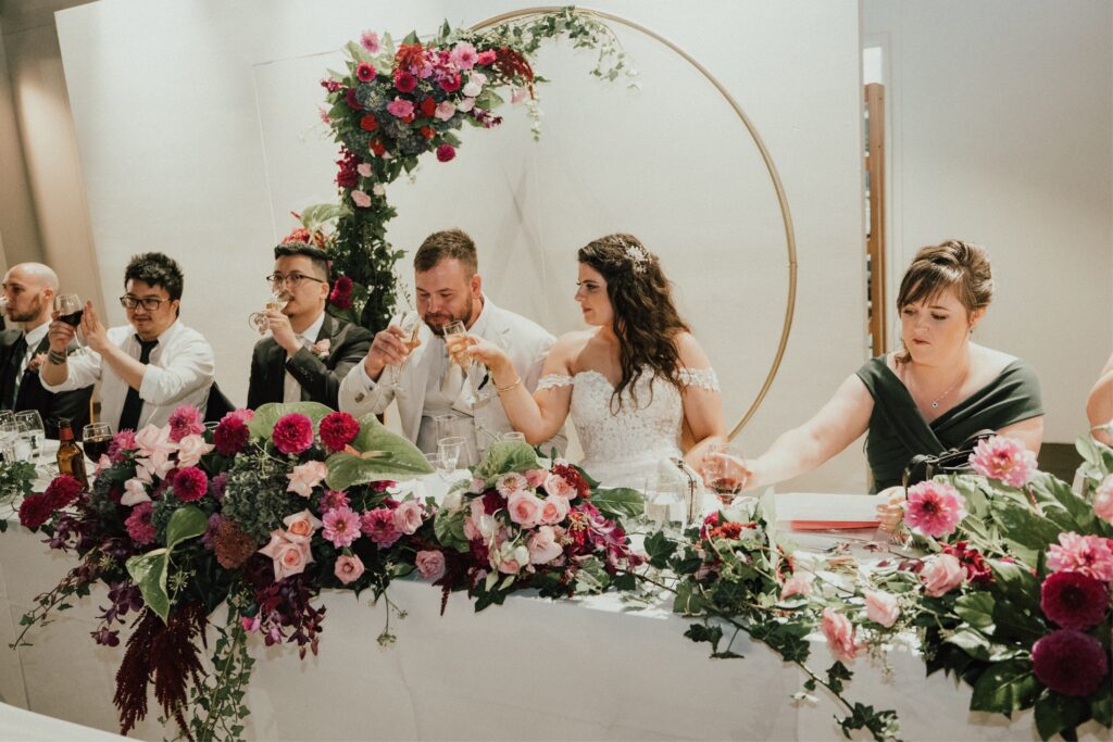 Reception florals at Melbourne Zoo